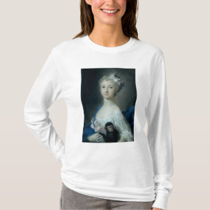 Camiseta Chica que sostiene un mono