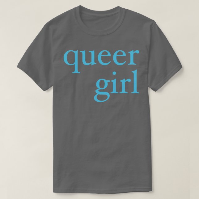 Camiseta chica queer en azul (Diseño del anverso)