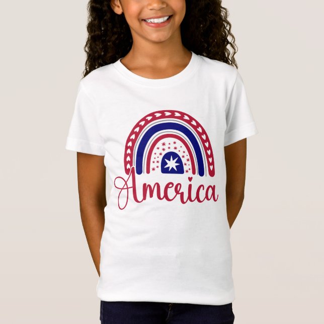 Camiseta Chica Rainbow America (Anverso)