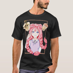 Camiseta Chica Ramen Bubble Tea Arte Japonés Kawaii Otaku