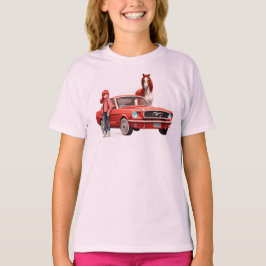 Camiseta Chica Redhead Con Caballo De Coche Mustang