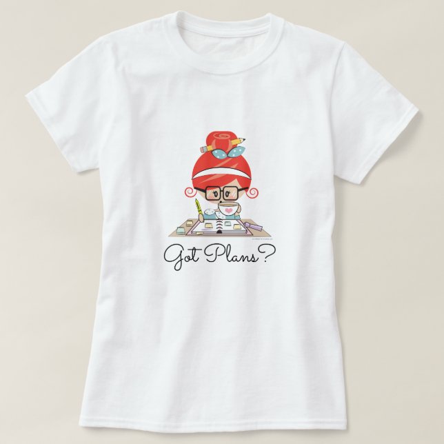 Camiseta Chica Redhead del Planificador de Planes Obtenidos (Diseño del anverso)