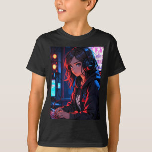 Camiseta Chica Retro Anime Jugadora Configuración de Transm