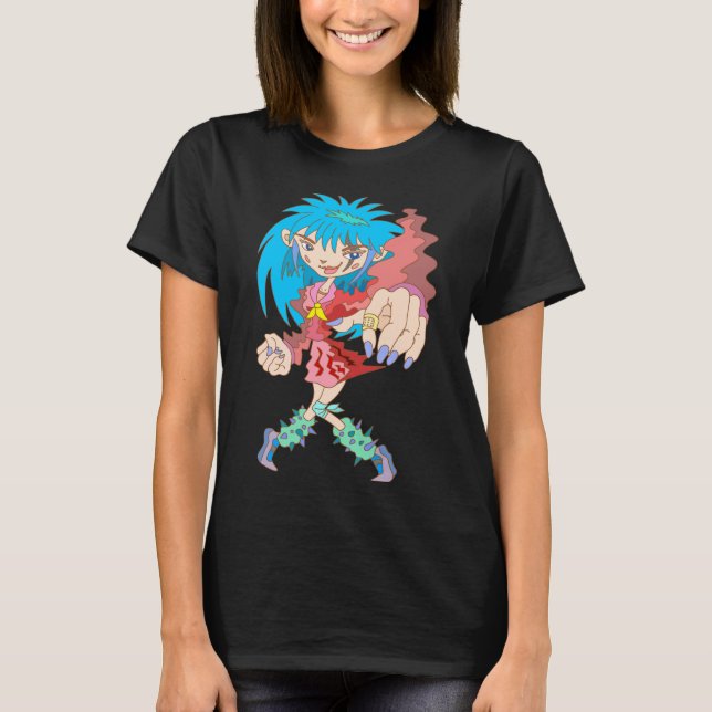 Camiseta Chica Retro Ciberpunk. (Anverso)