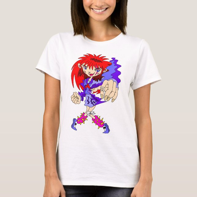 Camiseta Chica Retro Ciberpunk. (Anverso)