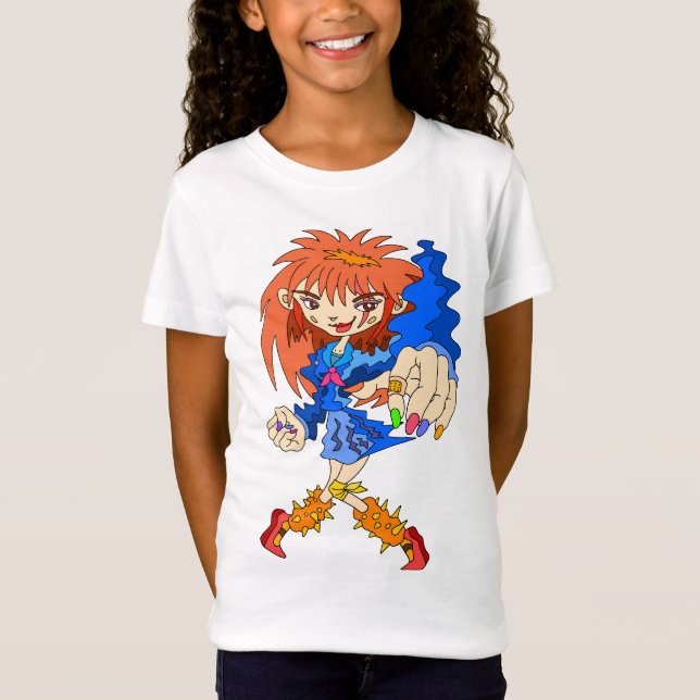 Camiseta Chica Retro Ciberpunk. (Anverso)