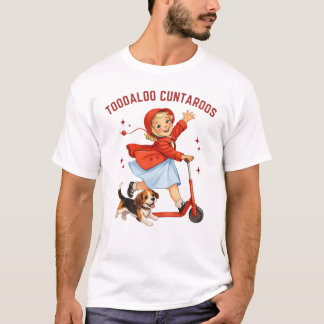 Camiseta Chica Retro con Scooter y Cachorro Toodaloo Cuntar