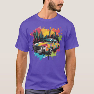 Camiseta Chica retro de coche neón Retro Splash