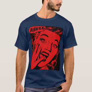 Camiseta Chica Retro de Halloween Gritando Terrorífica Grit