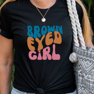 Camiseta Chica retro de ojos marrones para mujeres