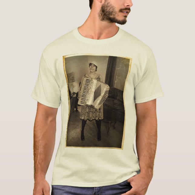 Camiseta Chica retro del acordeón (Anverso)