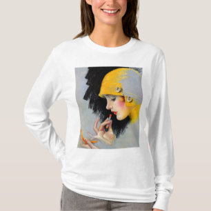 Camiseta Chica retro del lápiz labial de las mujeres 20s