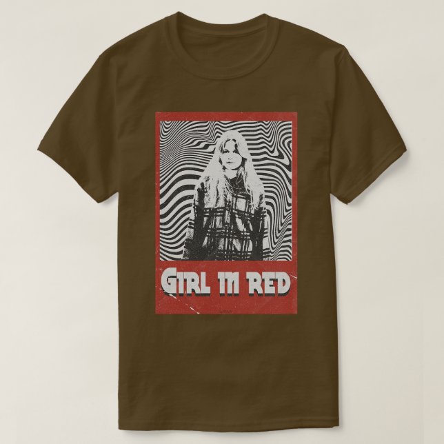 Camiseta Chica retro en rojo (Diseño del anverso)