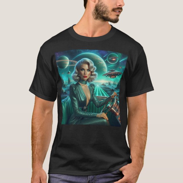 Camiseta Chica Retro Espacial (Anverso)