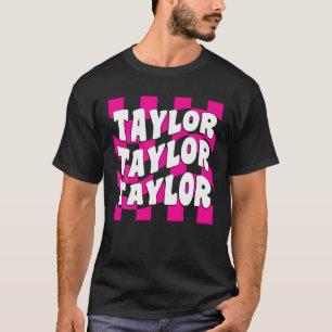 Camiseta Chica Retro Groovy TAYLOR Nombre Personalizado B