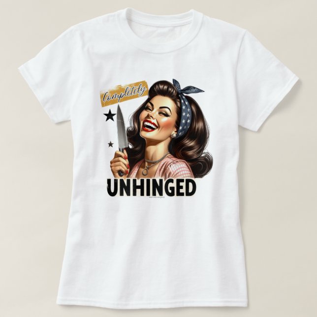 Camiseta Chica Retro Ingeniosa – Completamente Des (Diseño del anverso)