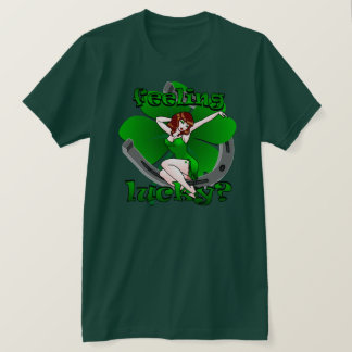 Camiseta Chica Retro Pinup Lucky Irish Pinup Shirt