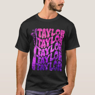Camiseta Chica Retro Taylor Nombre Groovy personalizado 8