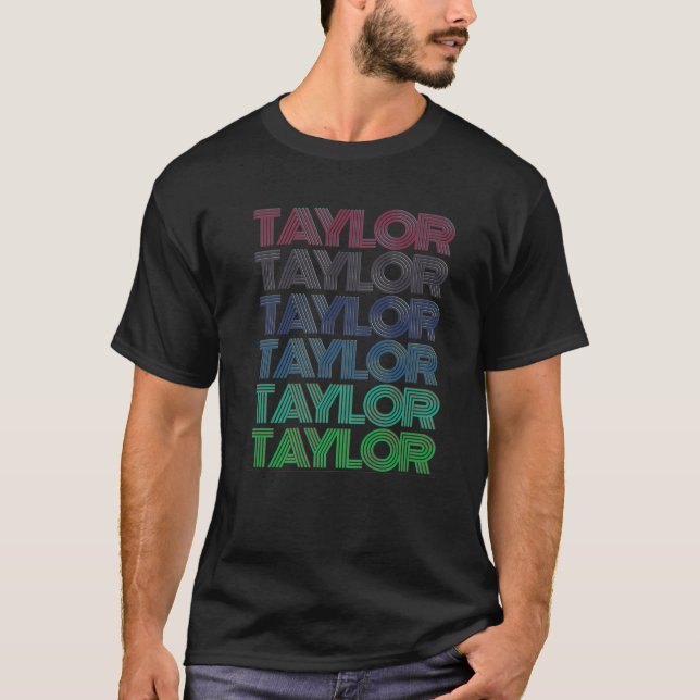 Camiseta Chica Retro TAYLOR Primer nombre Groovy personaliz (Anverso)
