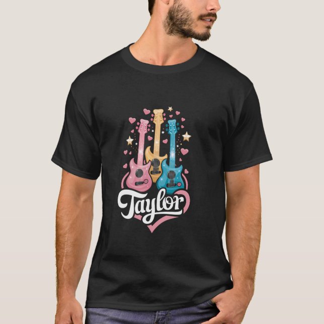 Camiseta Chica Retro Taylor Primer nombre Groovy personaliz (Anverso)