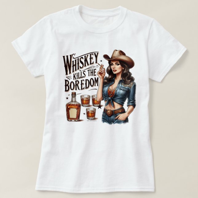 Camiseta Chica retro - Whiskey mata a tiento (Diseño del anverso)