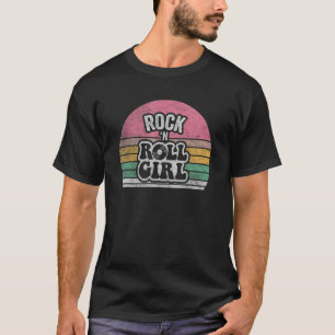 Camiseta chica rockero de rock y Roll retro vintage N Roll