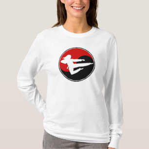 Camiseta CHICA rojo 1 del karate de Yin Yang