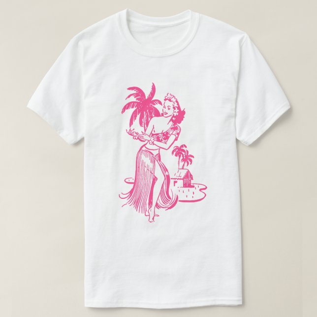 Camiseta Chica Rosa Hula (Diseño del anverso)
