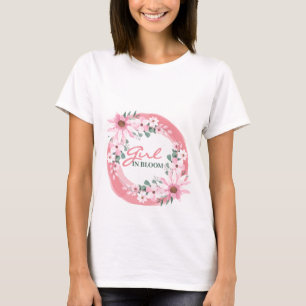 Camiseta Chica rosa Rubor en flor Baby Shower