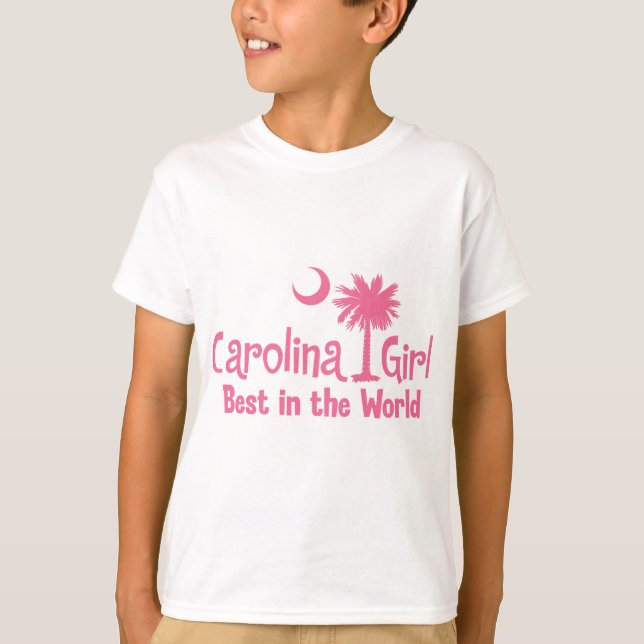 Camiseta Chica rosado de Carolina mejor del mundo (Anverso)