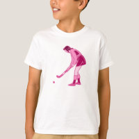 Chica rosado del hockey hierba