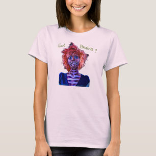 Camiseta chica rosado del zombi