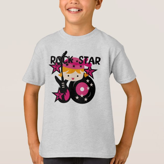 Camiseta Chica rubio de la estrella del rock (Anverso)
