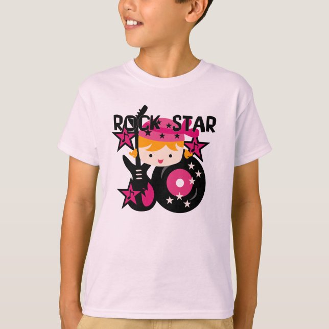 Camiseta Chica rubio de la estrella del rock (Anverso)