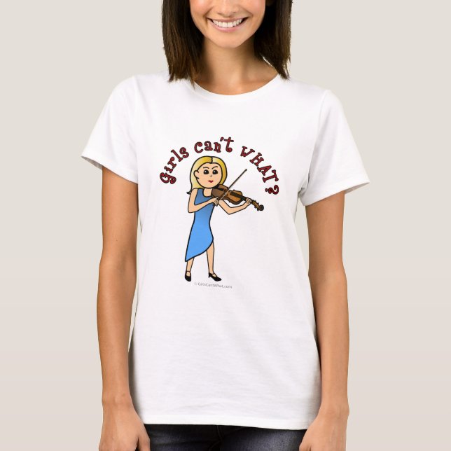 Camiseta Chica rubio jugando violín (Anverso)
