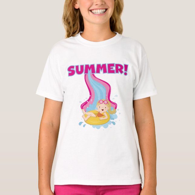 Camiseta Chica rubio verano (Anverso)