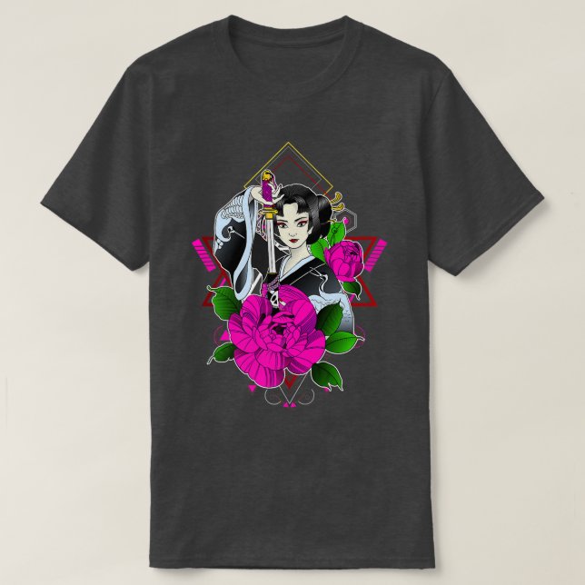 Camiseta Chica Samurai de Japón  (Diseño del anverso)