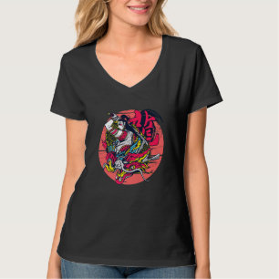 Camiseta Chica Samurái Guerrera Dragón Ninja Katana Japones