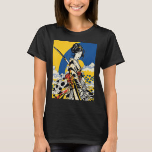 Camiseta Chica Samurai japonés retro vintage Sakura Cherry