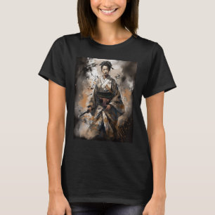 Camiseta Chica Samurai Japonés Vintage