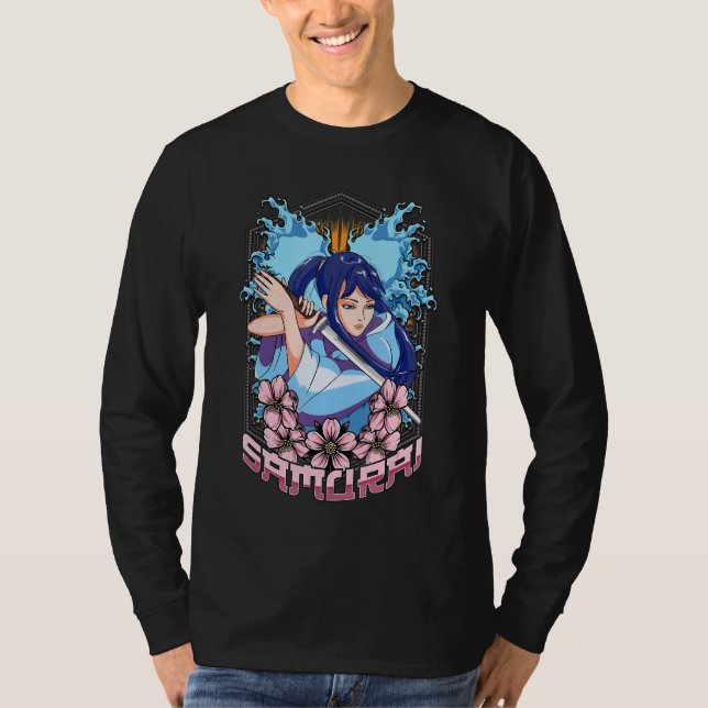 Camiseta Chica Samurai Katana japonesa luchador guerrero Ke (Anverso)