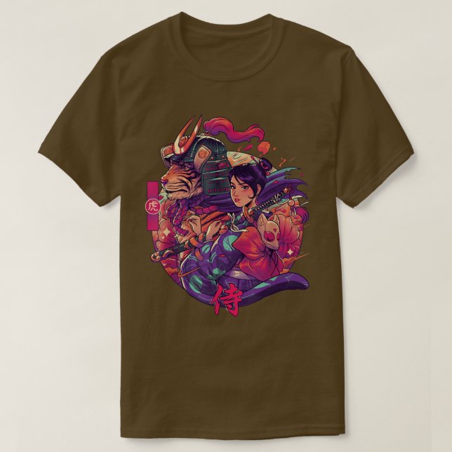 Camiseta Chica samurai mujer guerrera Bushido código japoné (Diseño del anverso)