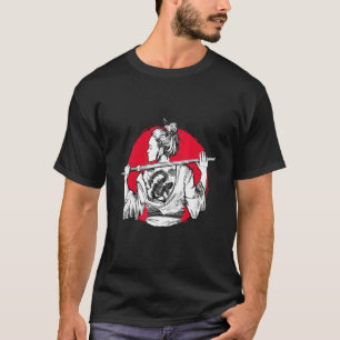 Camiseta Chica Samurái Tatuaje Japón Katana Espada Guerrera