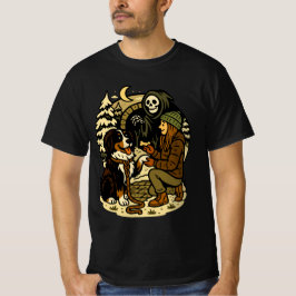 Camiseta Chica Segadora Lindo y Perro Bosque Espeluznante N