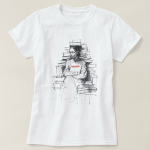 Camiseta Chica sentado en el tema del libro - "Just Read"