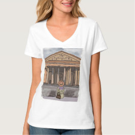Camiseta Chica sentado frente al Panteón en Roma.