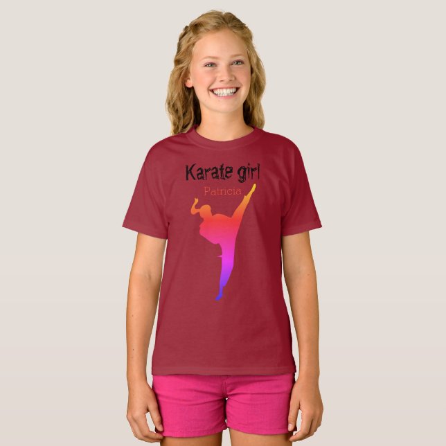 Camiseta Chica Silhouette Karate moderno de artes marciales (Anverso completo)