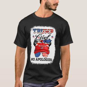 Camiseta Chica Sin disculpas Maga 2024 Messy Bun Vote Trump