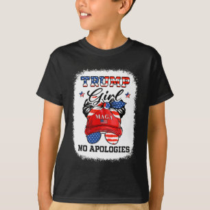 Camiseta Chica Sin disculpas Maga 2024 Messy Bun Vote Trump