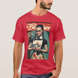 Camiseta Chica siniestra sosteniendo cuchillo Cómic de terr